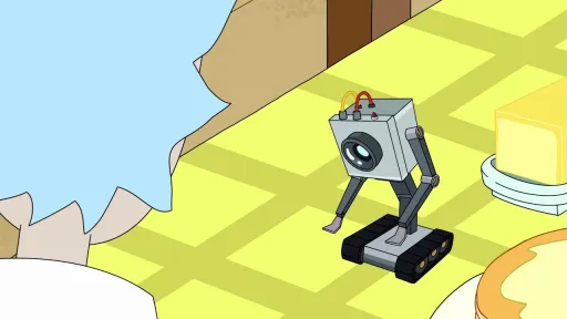 A screenshot from the "You pass butter" sketch from Rick and Morty.